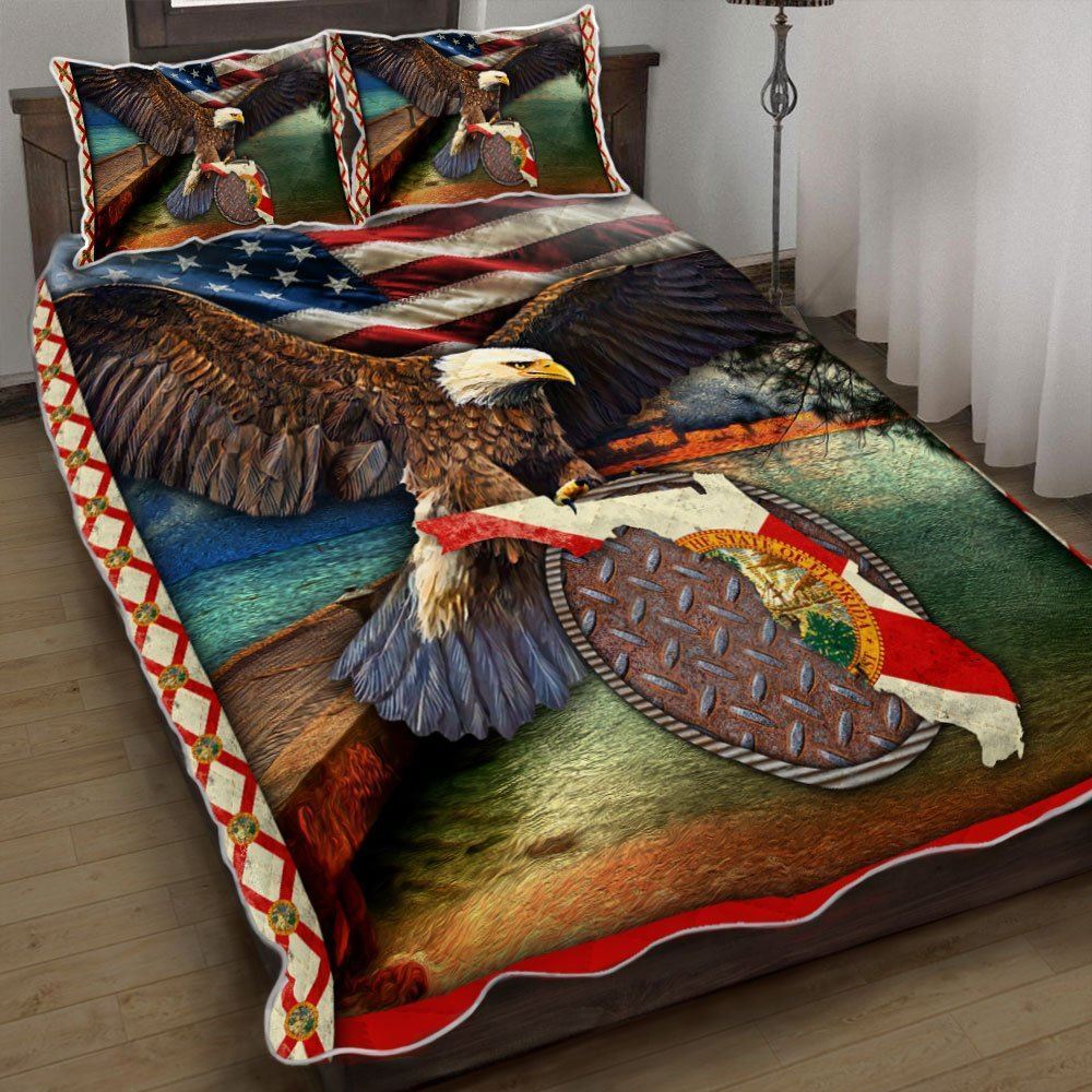 Florida State Eagle Quilt Bedding Set