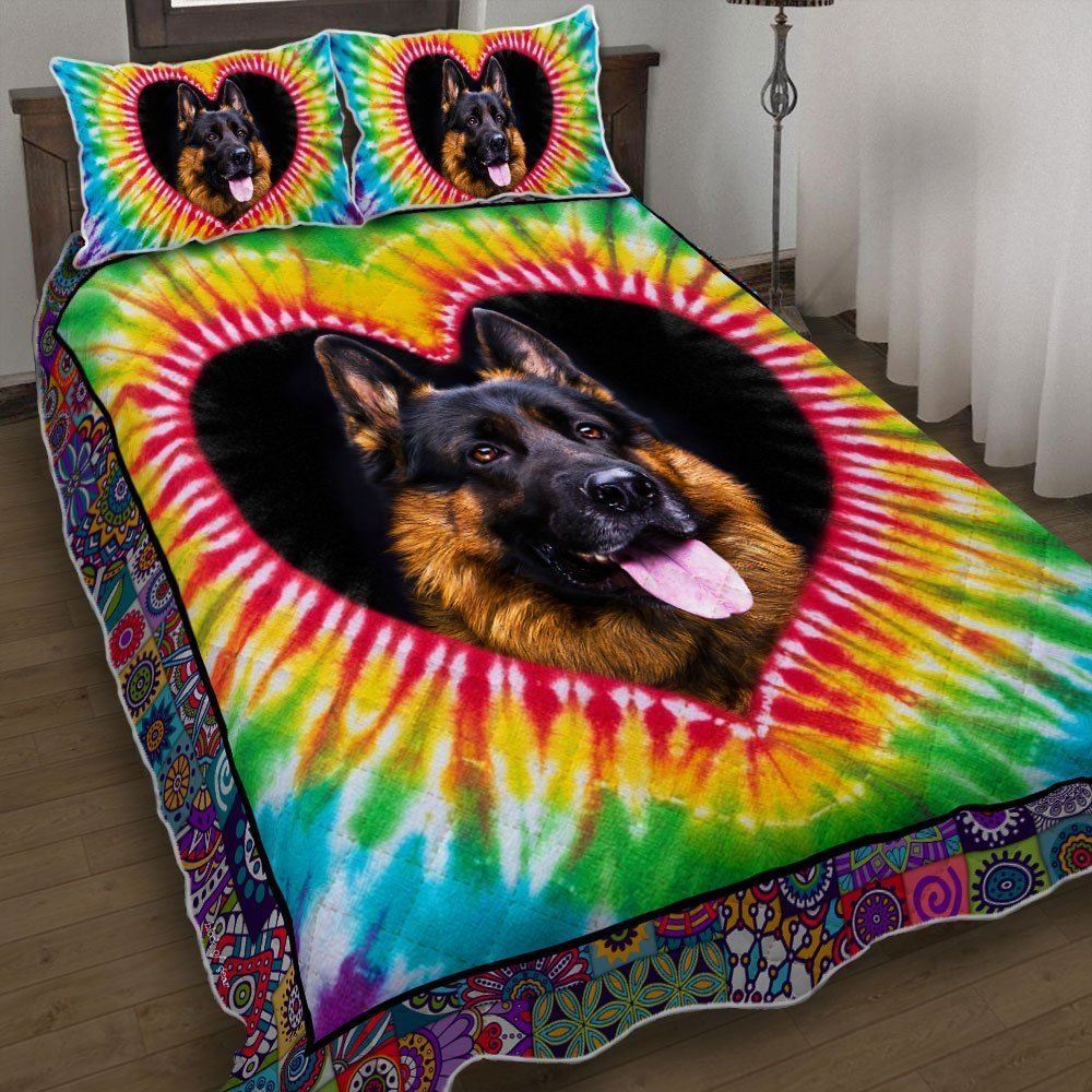 German Shepherd Hippie Quilt Bedding Set