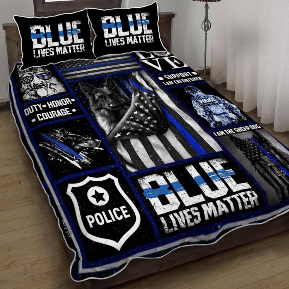 German Shepherd Police Dog Quilt Bedding Set