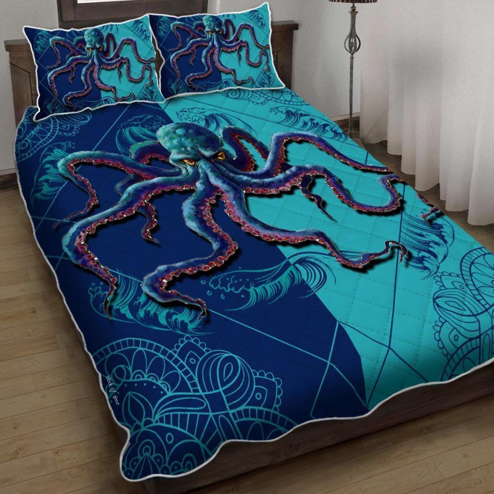 Giant Octopus Ocean Quilt Bedding Set