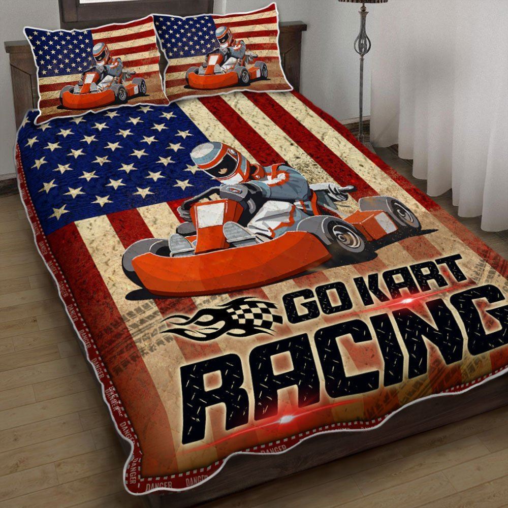 Go Kart Racing Quilt Bedding Set