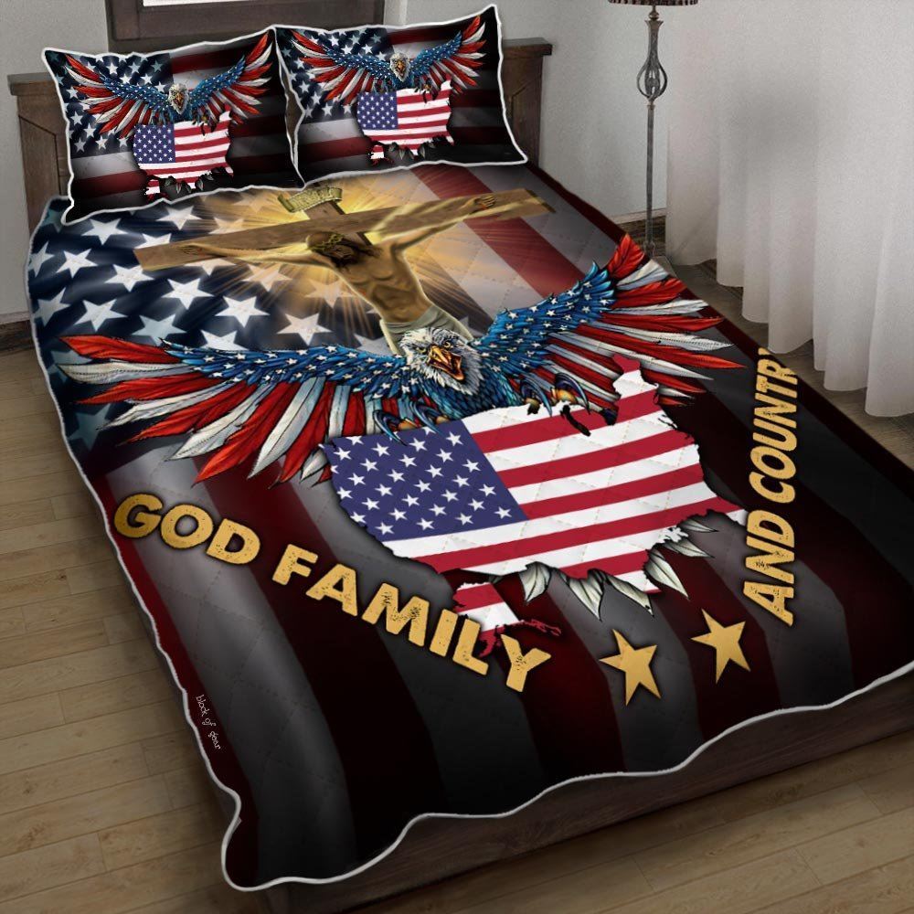 God Family And Country Quilt Bedding Set