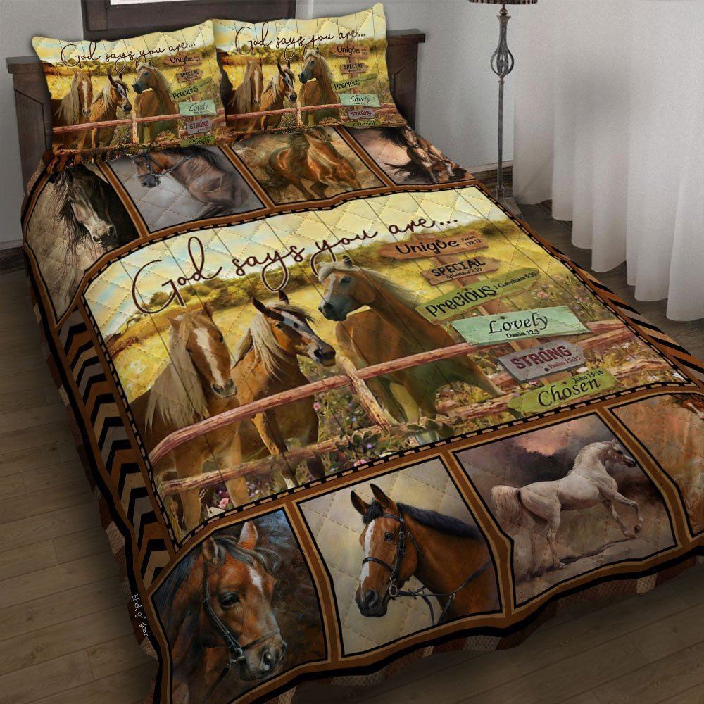 God Says You Are Horse Quilt Bedding Set