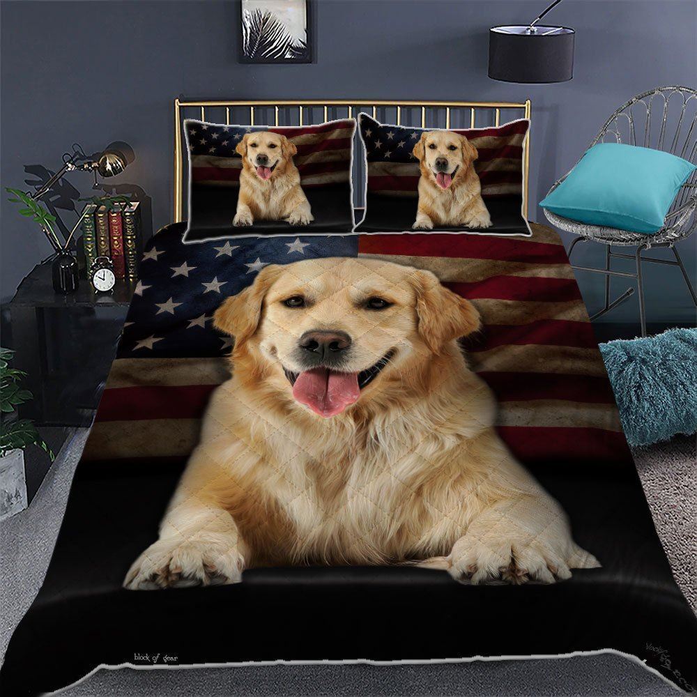 Golden Retriever Quilt Bedding Set