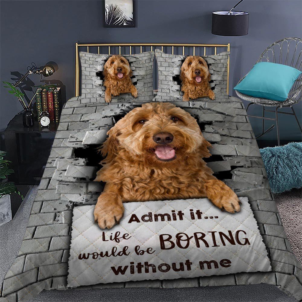 Goldendoodle Quilt Bedding Set