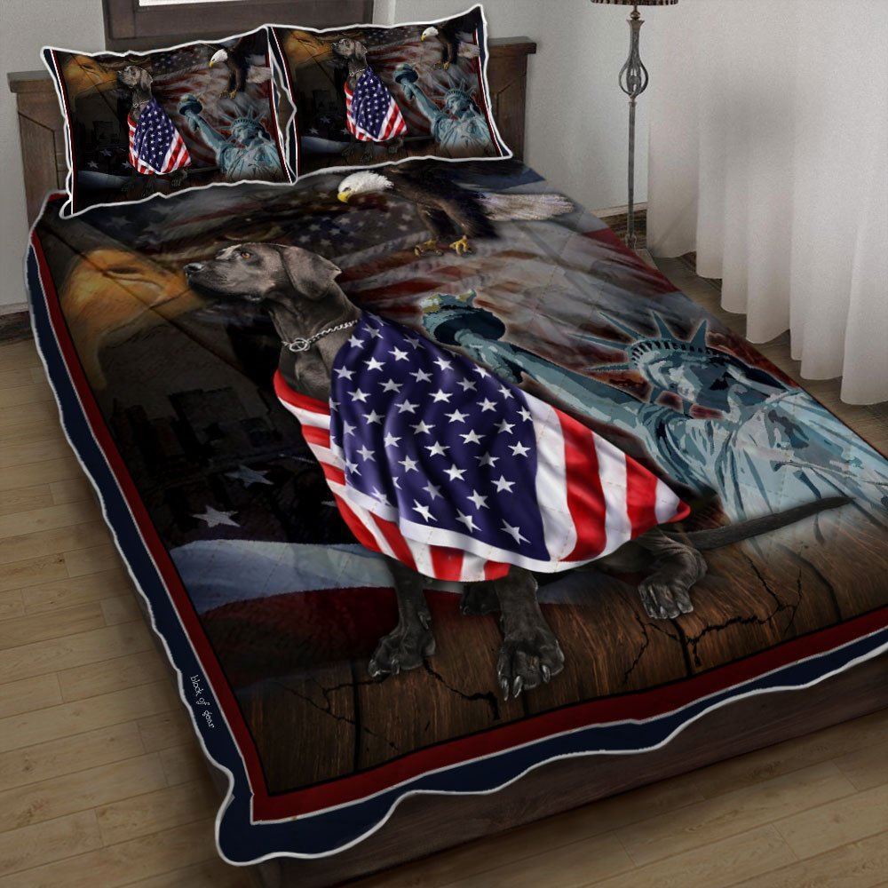 Great Dane Dog American Patriot Quilt Bedding Set