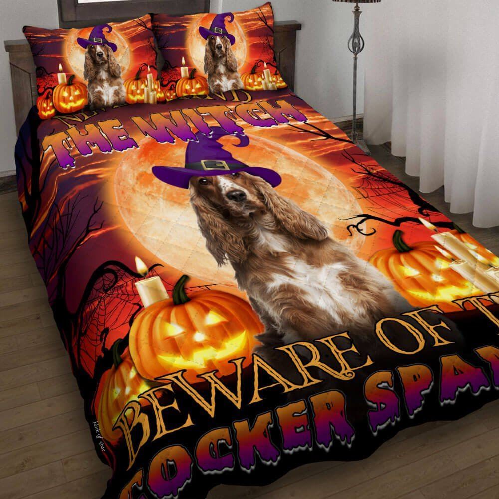 Halloween Cocker Spaniel Quilt Bedding Set