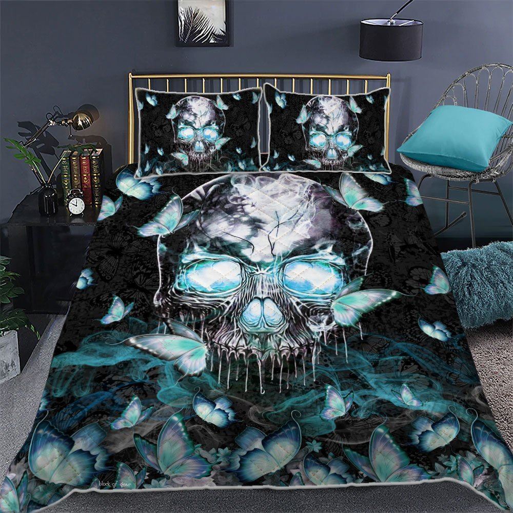 Happy Butterfly Skull Quilt Bet Set