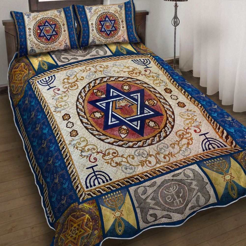 Happy Hanukkah Quilt Bedding Set