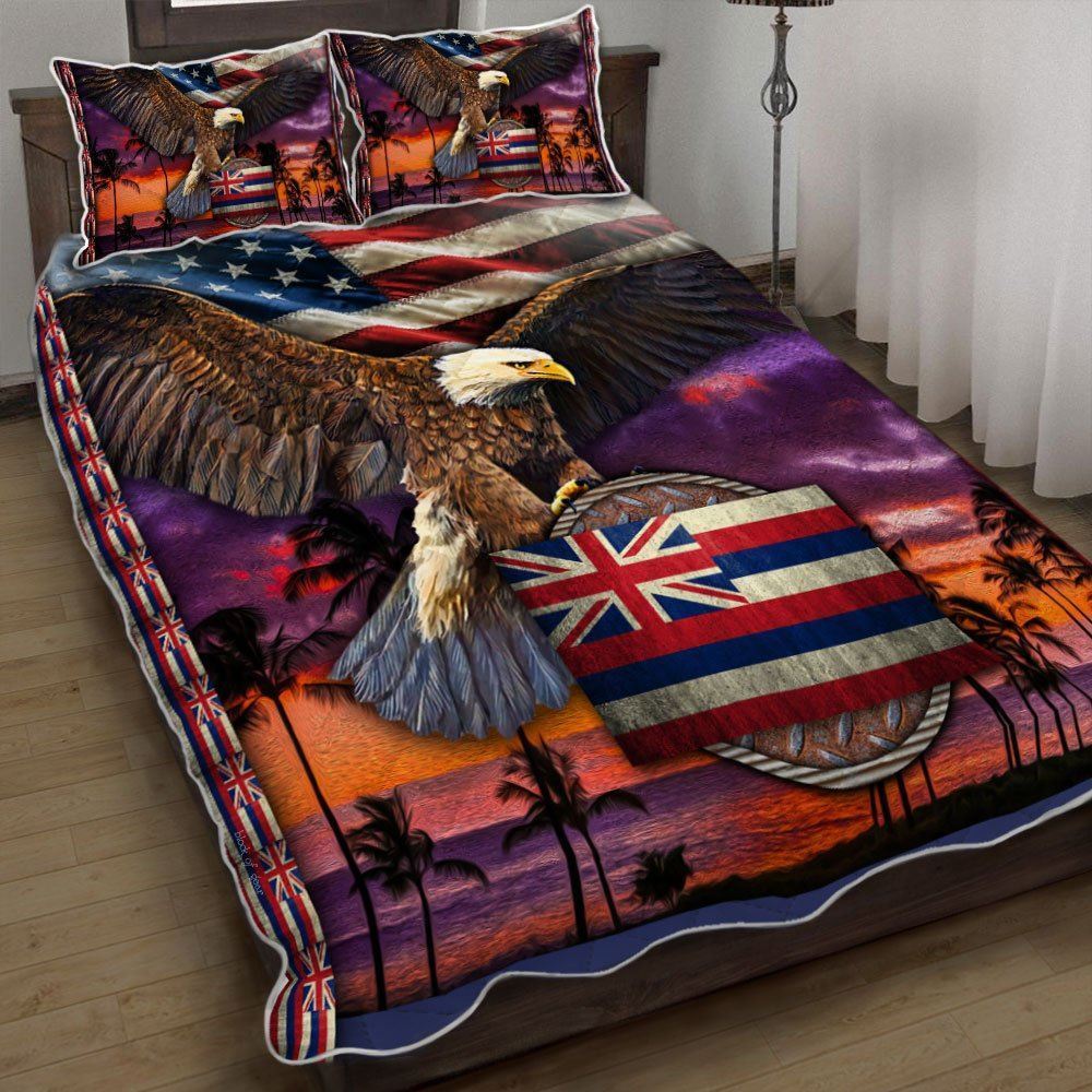 Hawaii State Eagle Quilt Bedding Set