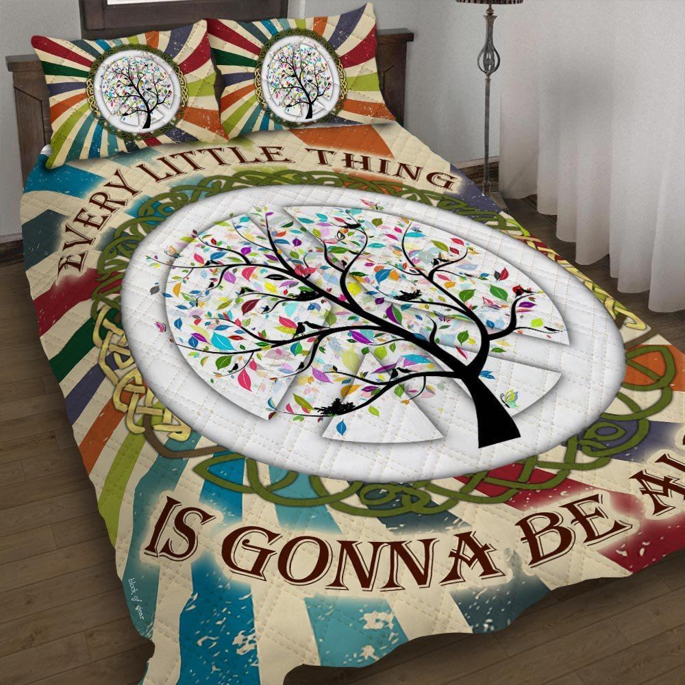 Hippie Every Little Thing Is Gonna Be Alright Quilt Bedding Set