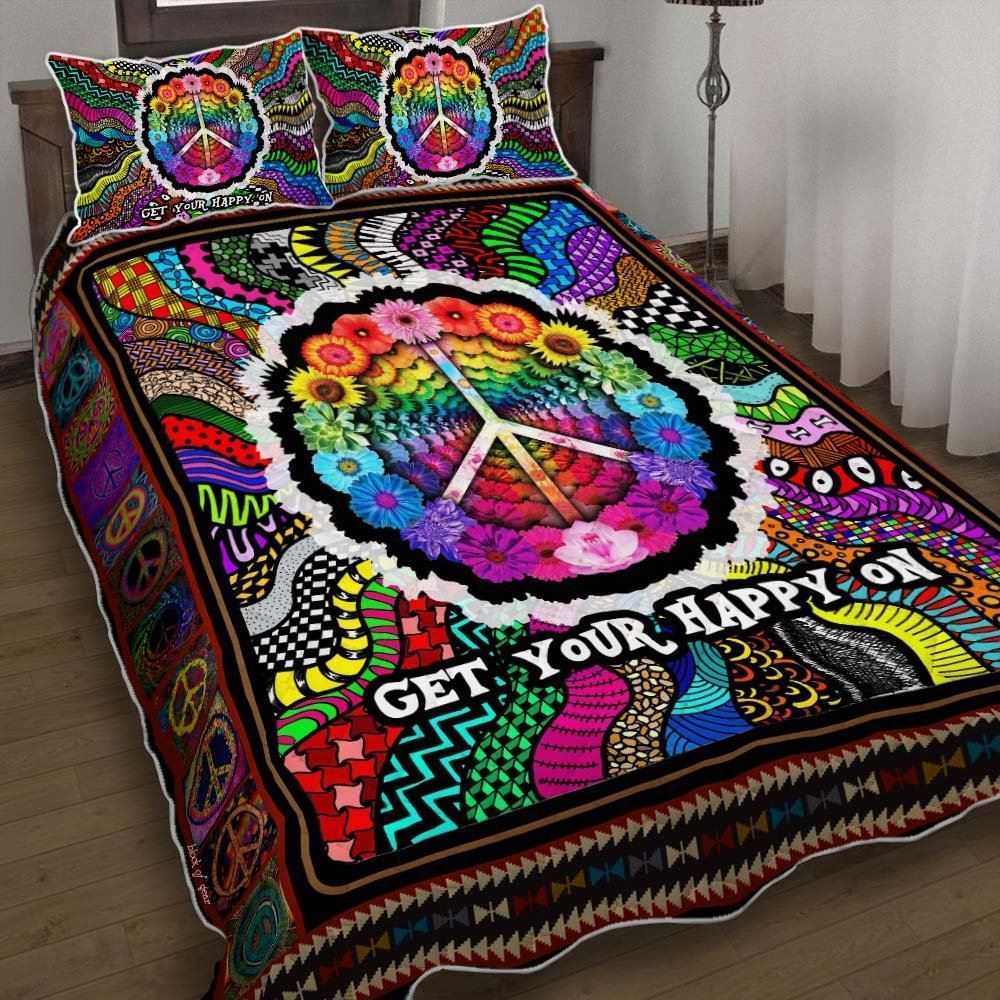 Hippie Get Your Happy On Quilt Bedding Set