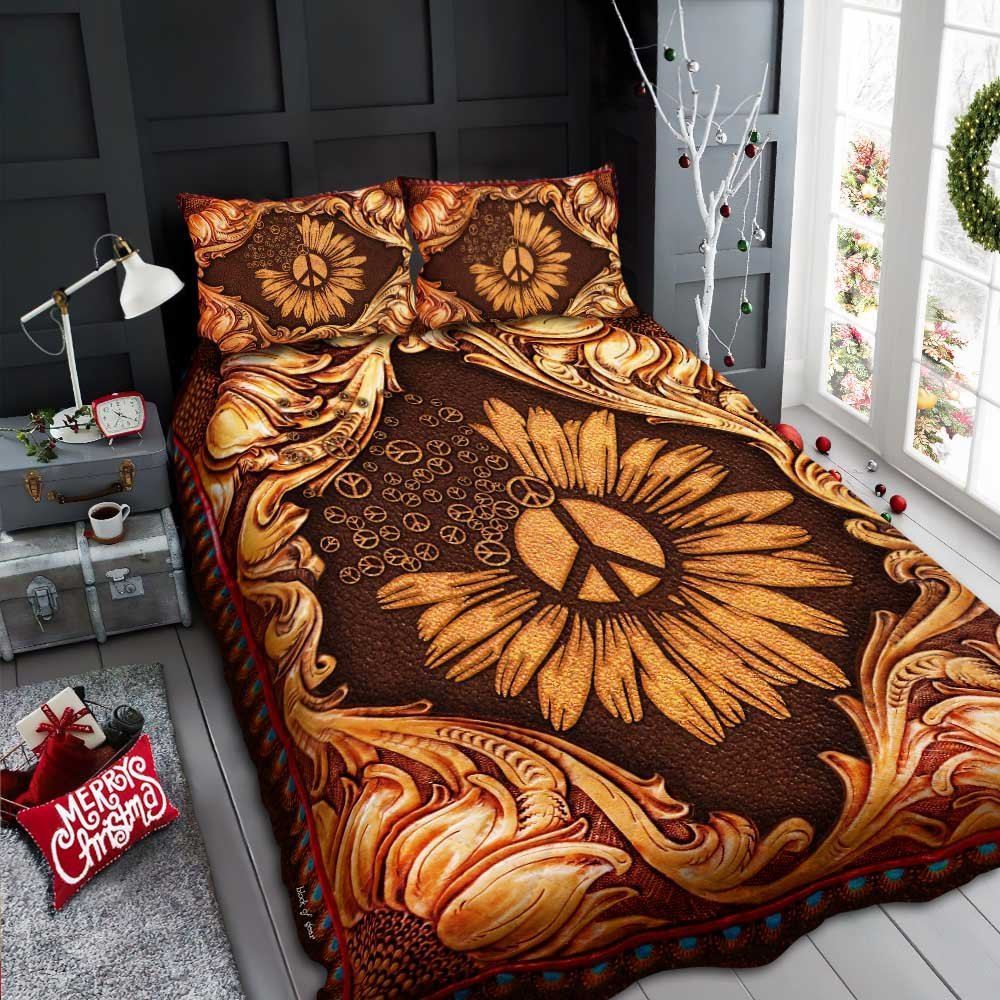 Hippie Peace Quilt Bedding Set