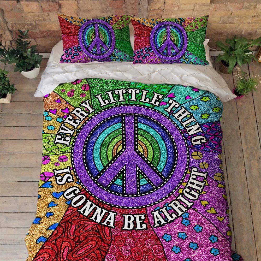 Hippie Quilt Bedding Set Every Little Thing Is Gonna Be Alright Trn1460qs