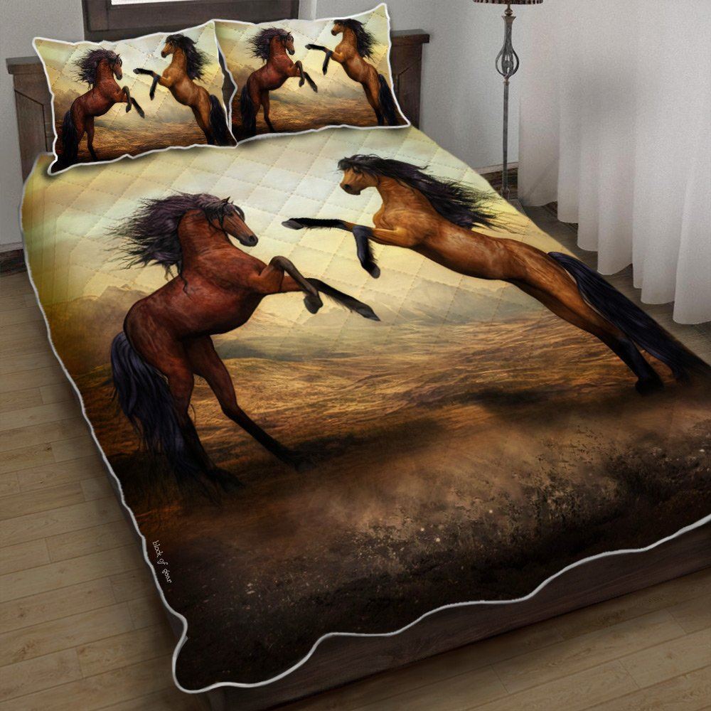 Horse Couple Quilt Bedding Set