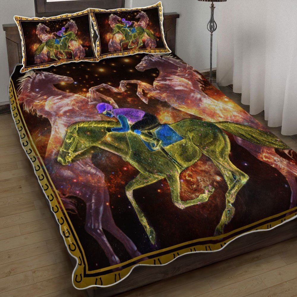 Horse Racing Quilt Bedding Set