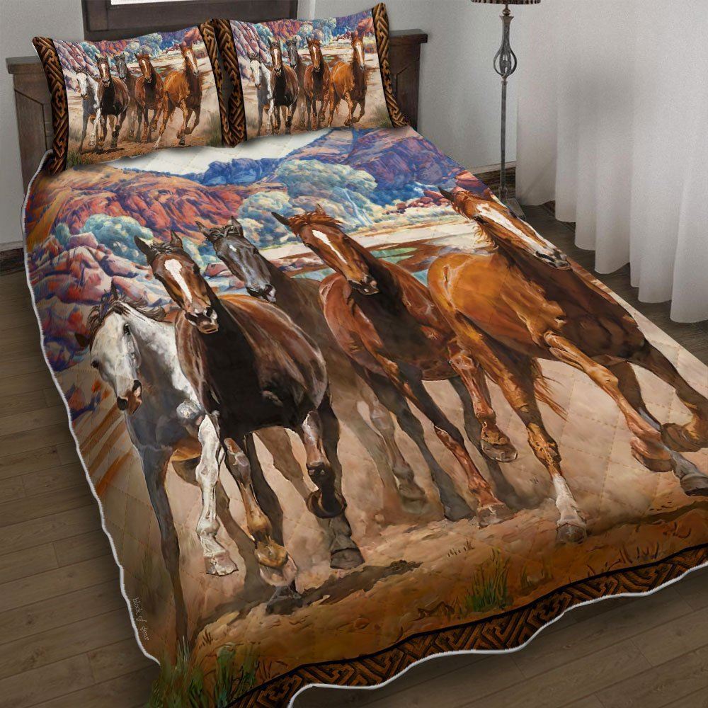 Horses Quilt Bedding Set 2