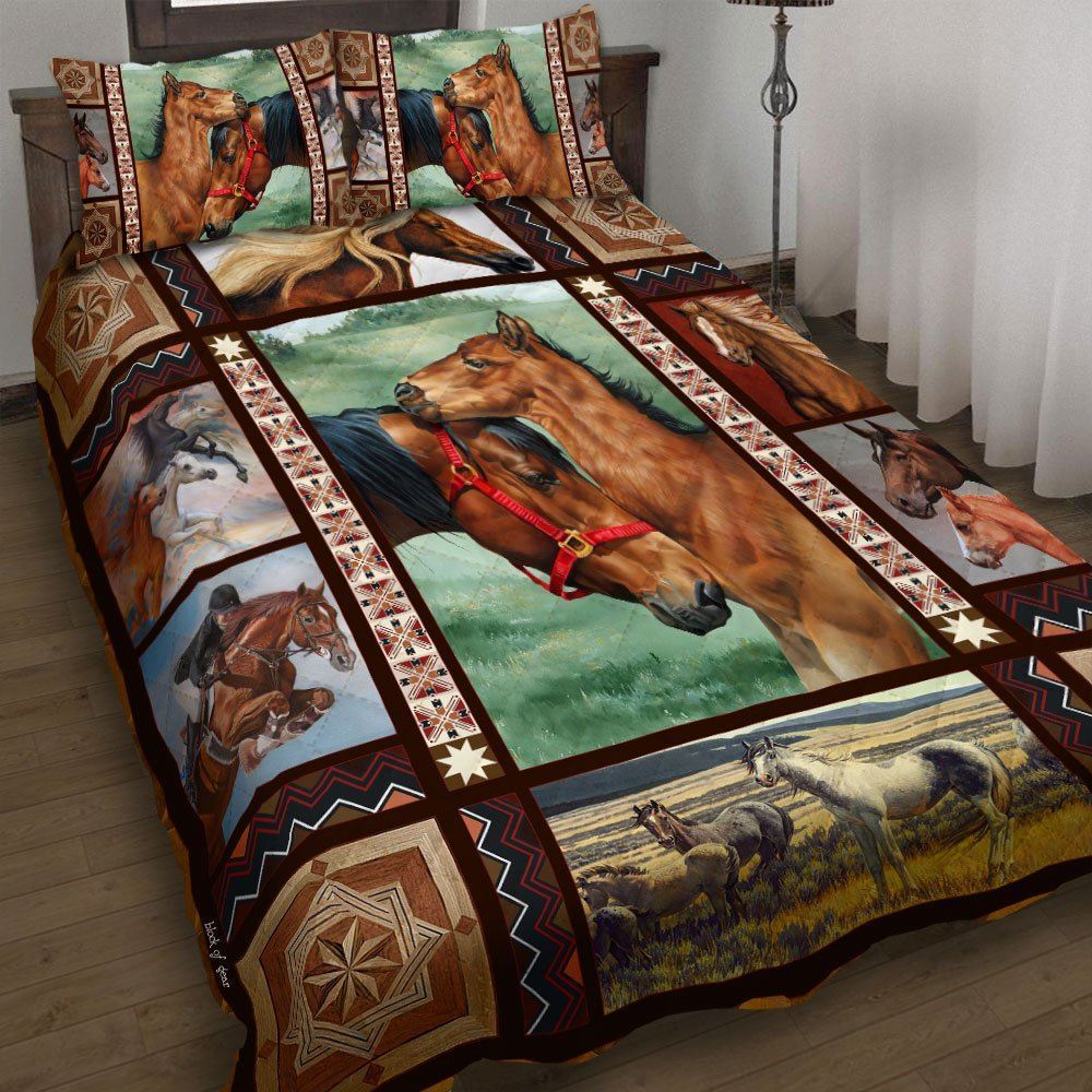 Horses Quilt Bedding Set-oakrs