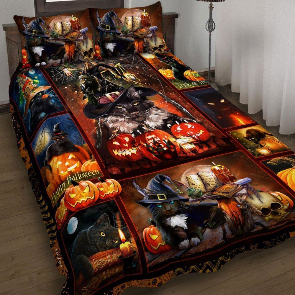 How Many Black Cats Are Killed On Halloween Quilt Bedding Set