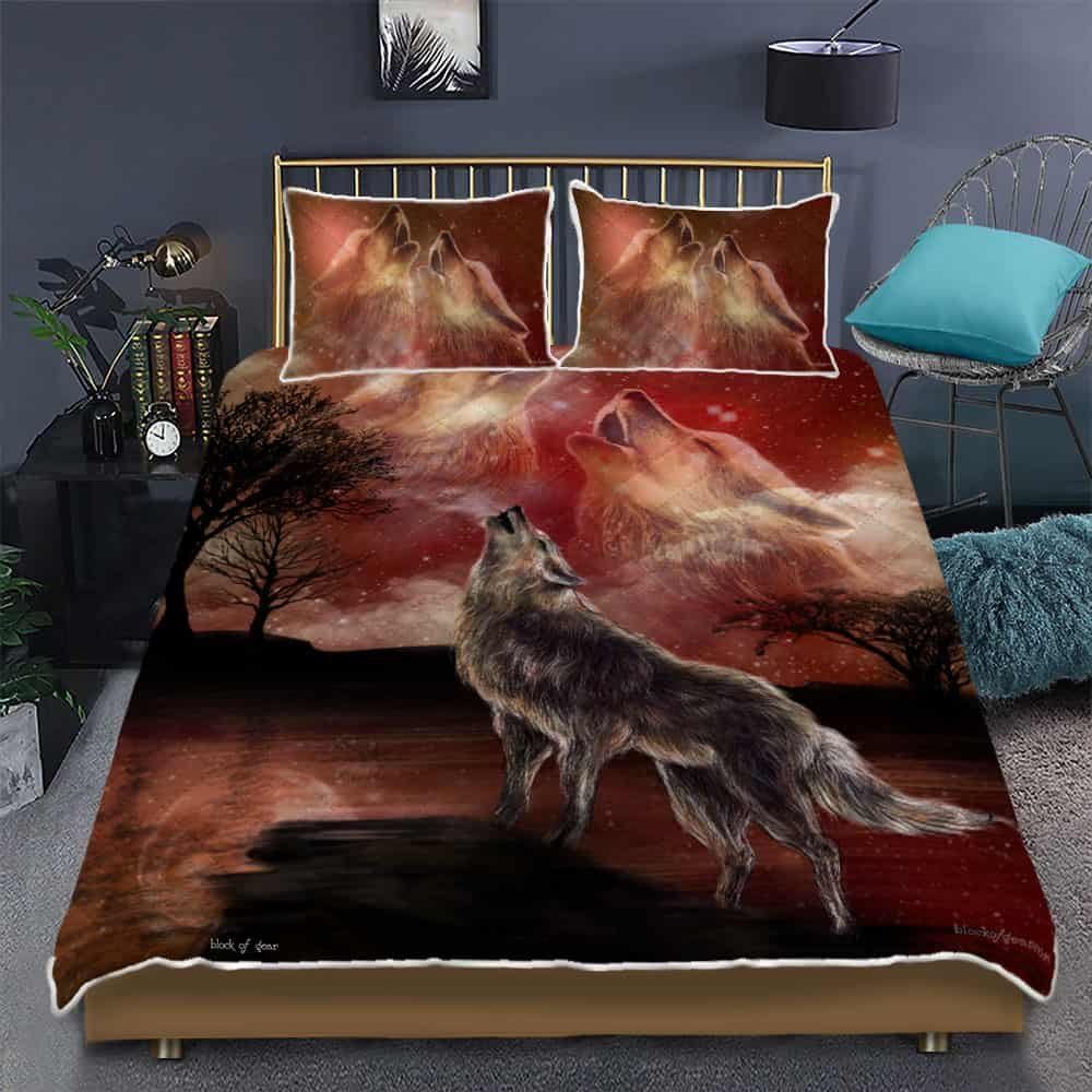 Howling Wolves Quilt Bedding Set