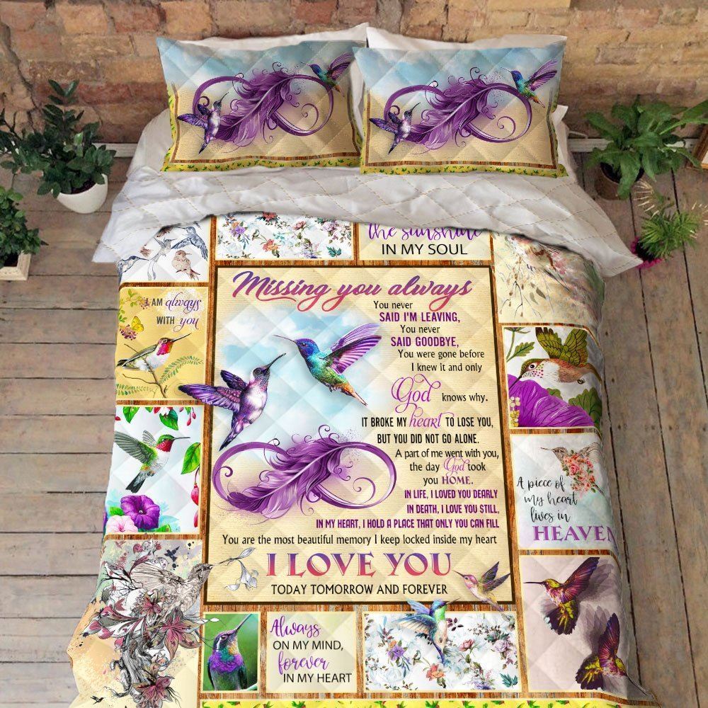 Hummingbird Quilt Bedding Set Missing You Always Bnl15qs