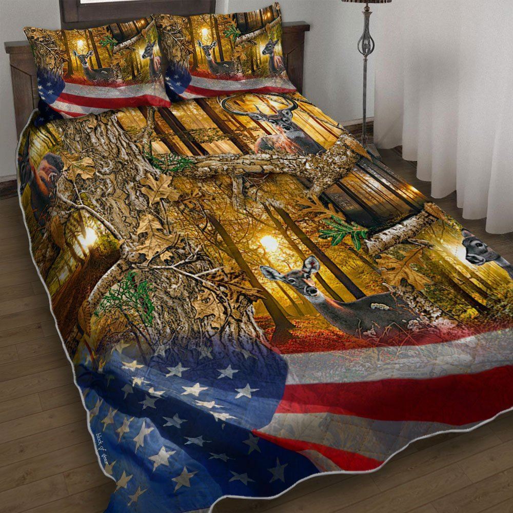 Hunting In America Quilt Bedding Set