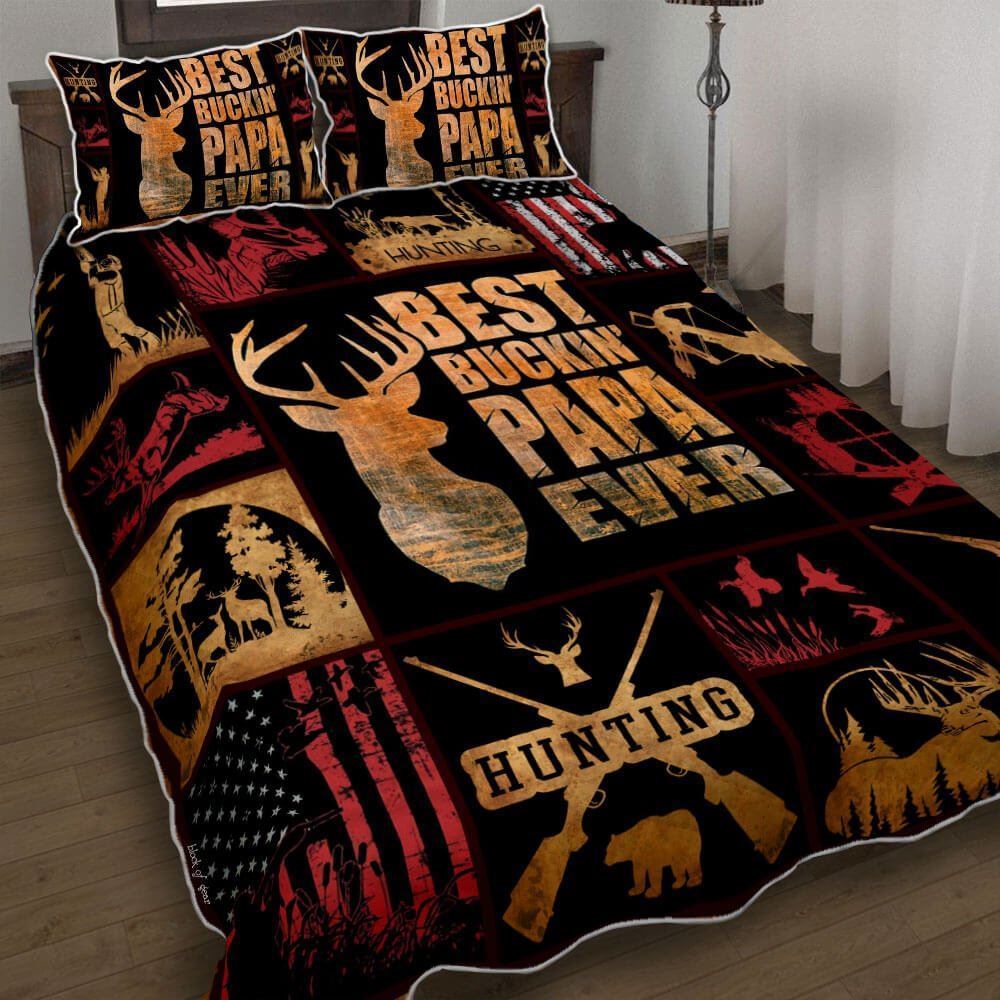 Hunting Papa Quilt Bedding Set