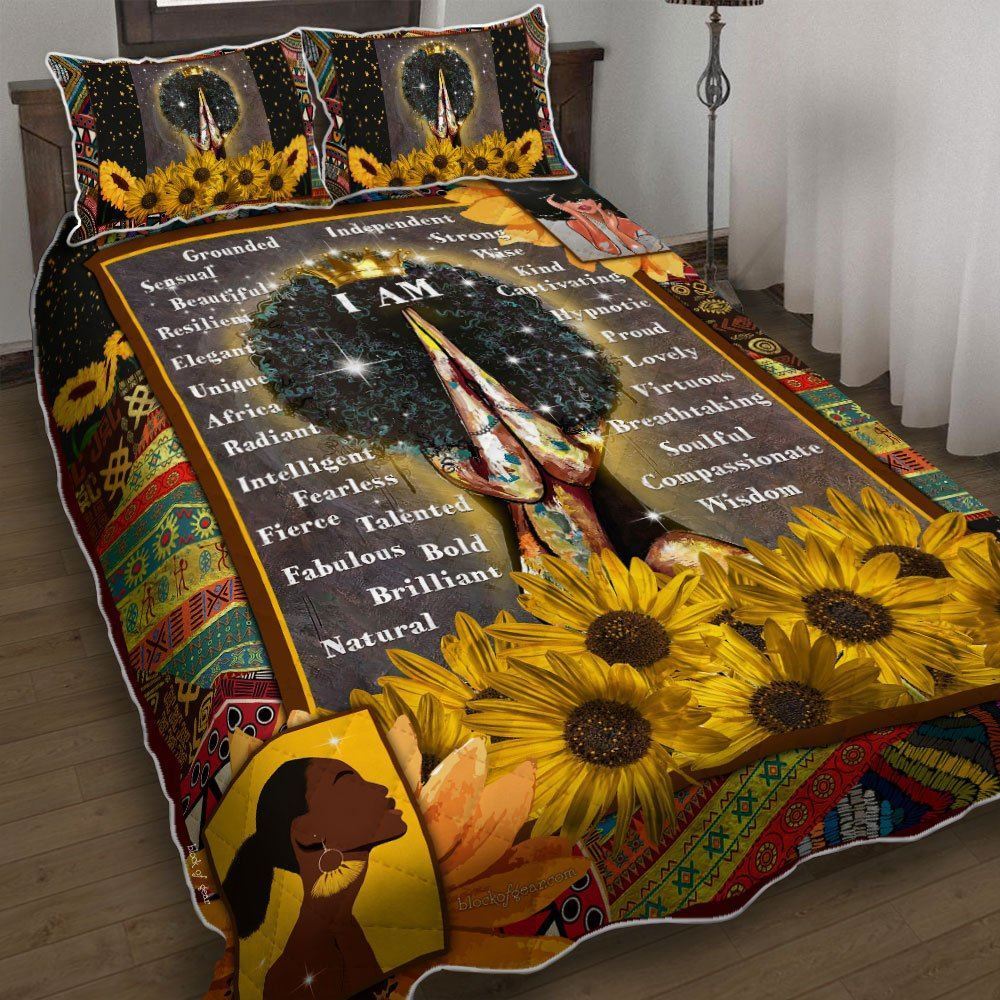 I Am Black And Beautiful Quilt Bedding Set