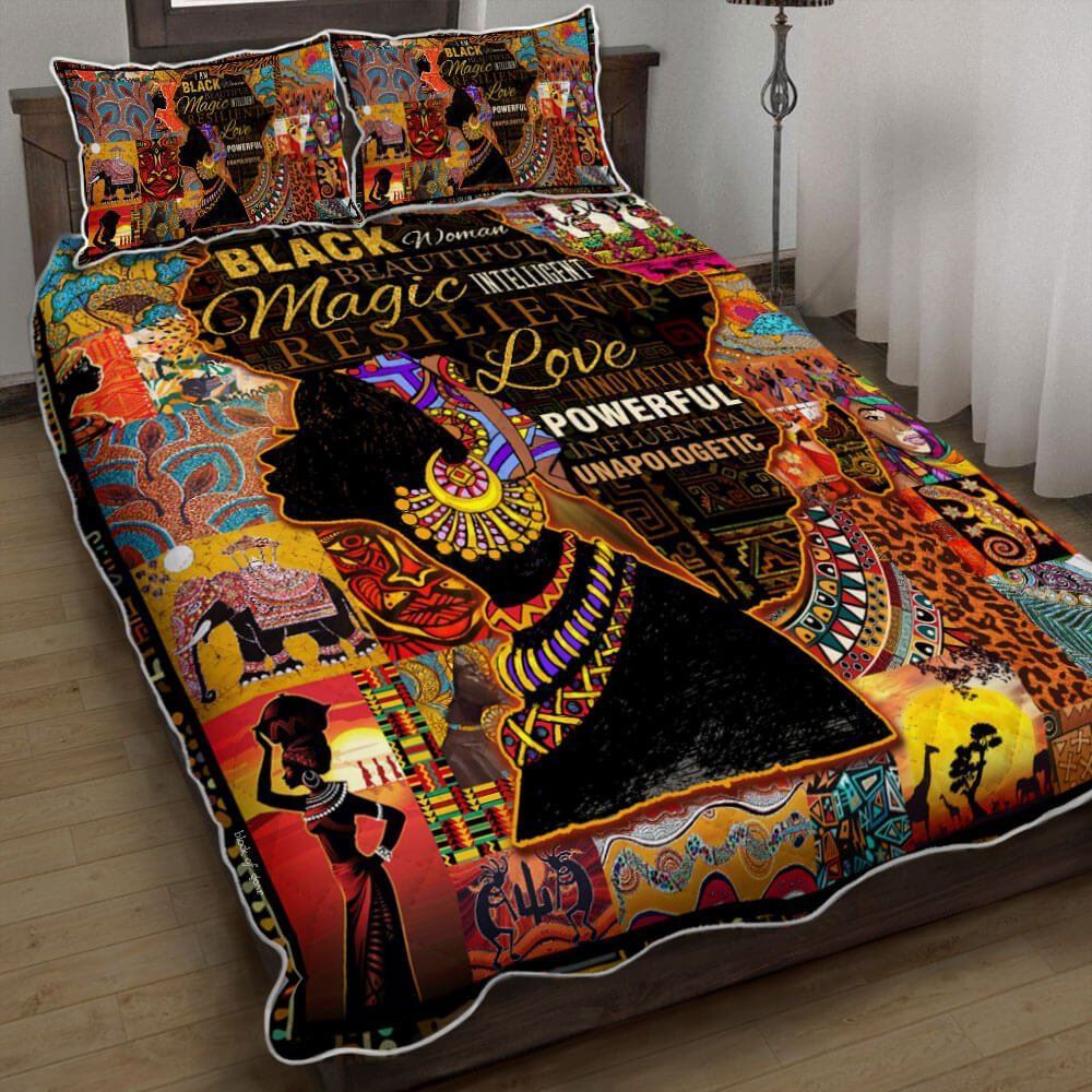 I Am Black Beautiful Magic Woman Quilt Bedding Set