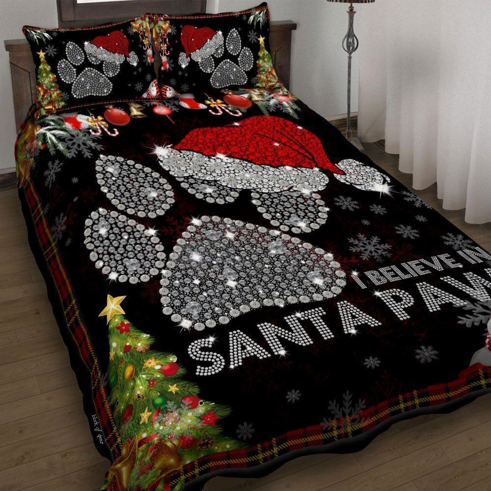 I Believe In Santa Paws Quilt Bedding Set