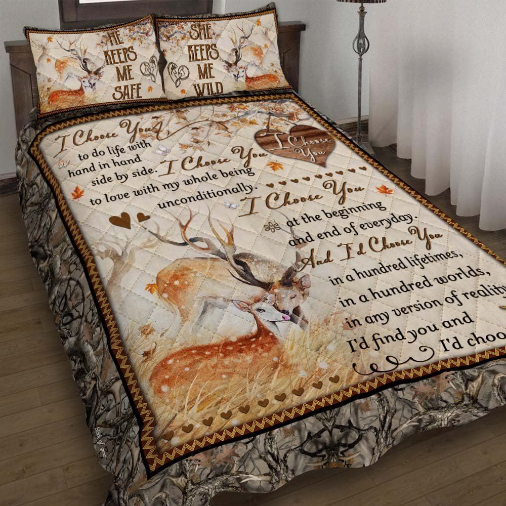 I Choose You Buck Doe Quilt Bedding Set