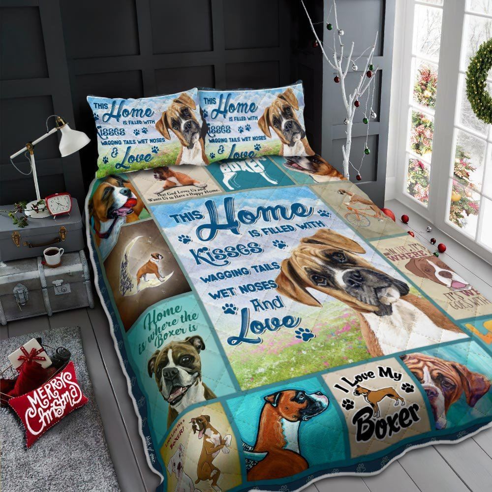 I Love My Boxer Quilt Bedding Set