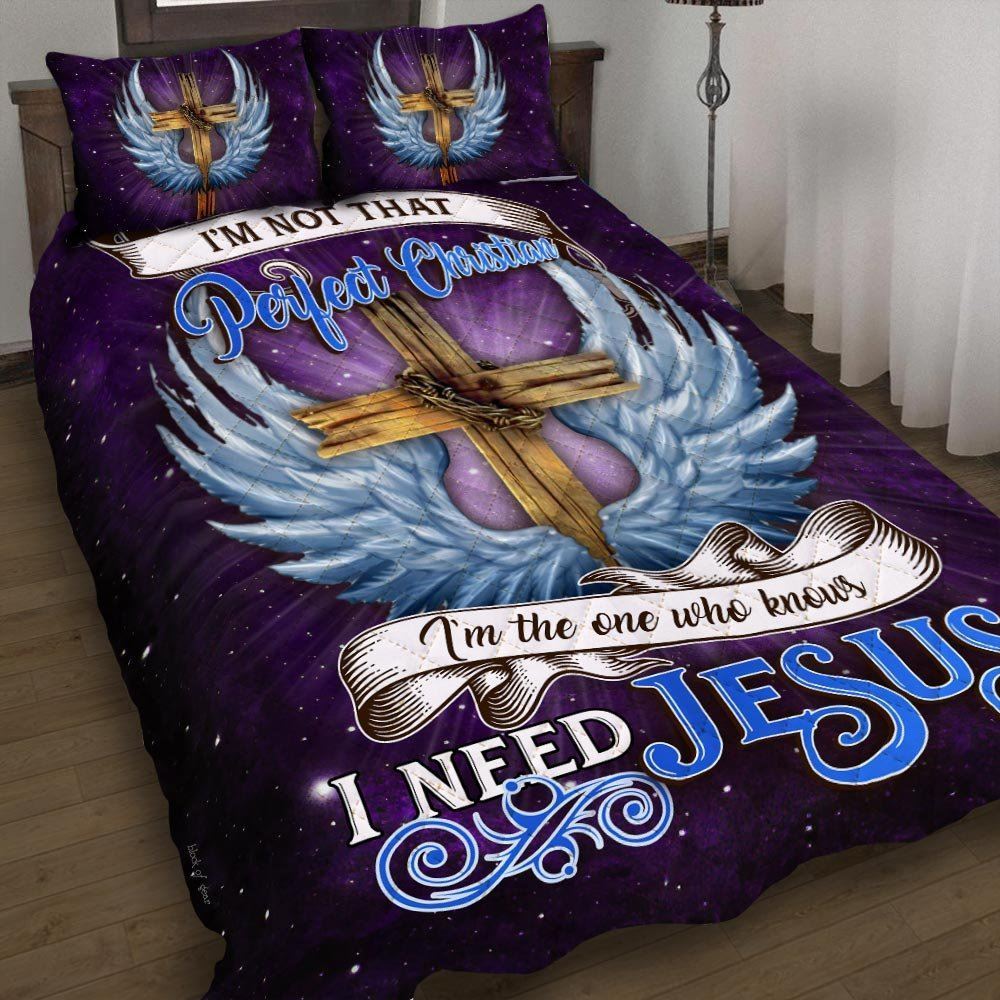 I Need Jesus Quilt Bedding Set-xfa9a