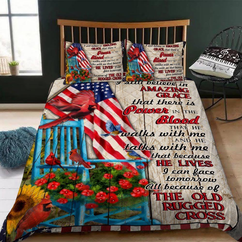 I Still Believe In Amazing Grace Cardinal Quilt Bedding Set-hdz8s