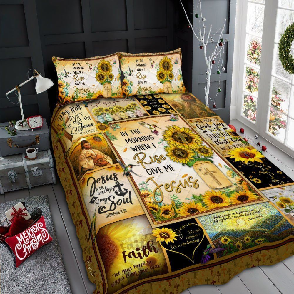 In The World When I Rise Give Me Jesus Quilt Bedding Set