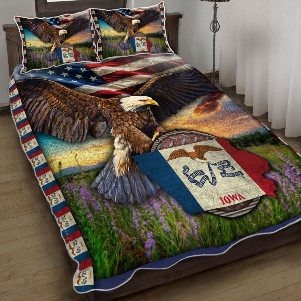 Iowa State Eagle Quilt Bedding Set