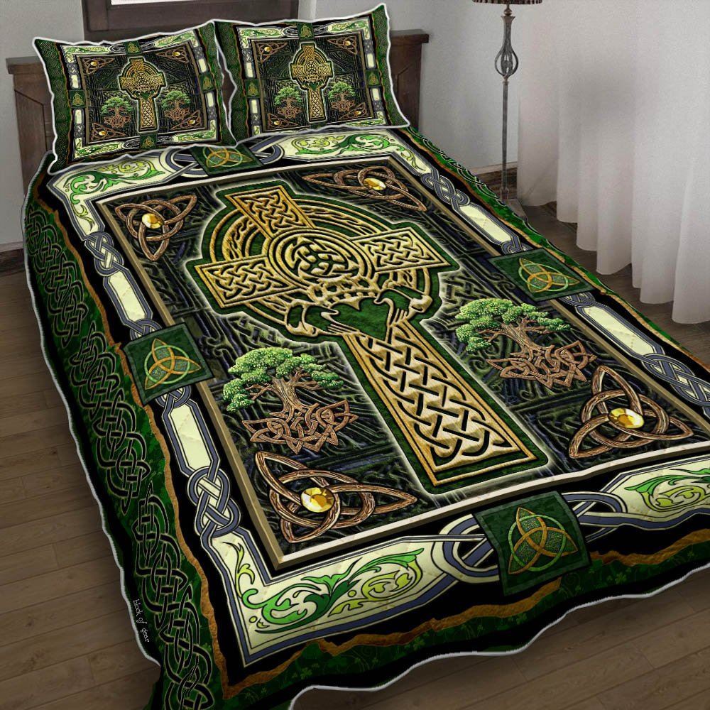 Irish Celtic Cross Quilt Bedding Set