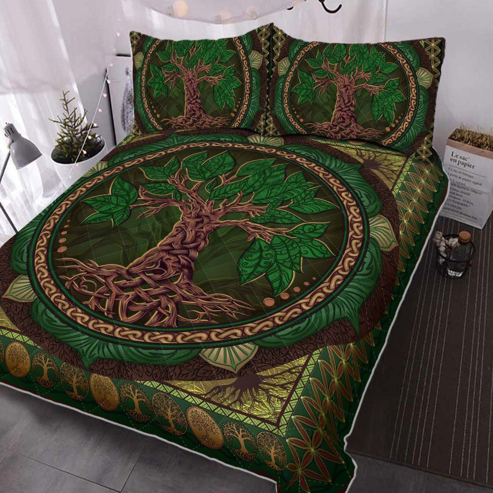 Irish Celtic Quilt Bedding Set Celtic Tree Of Life Bnn138qs