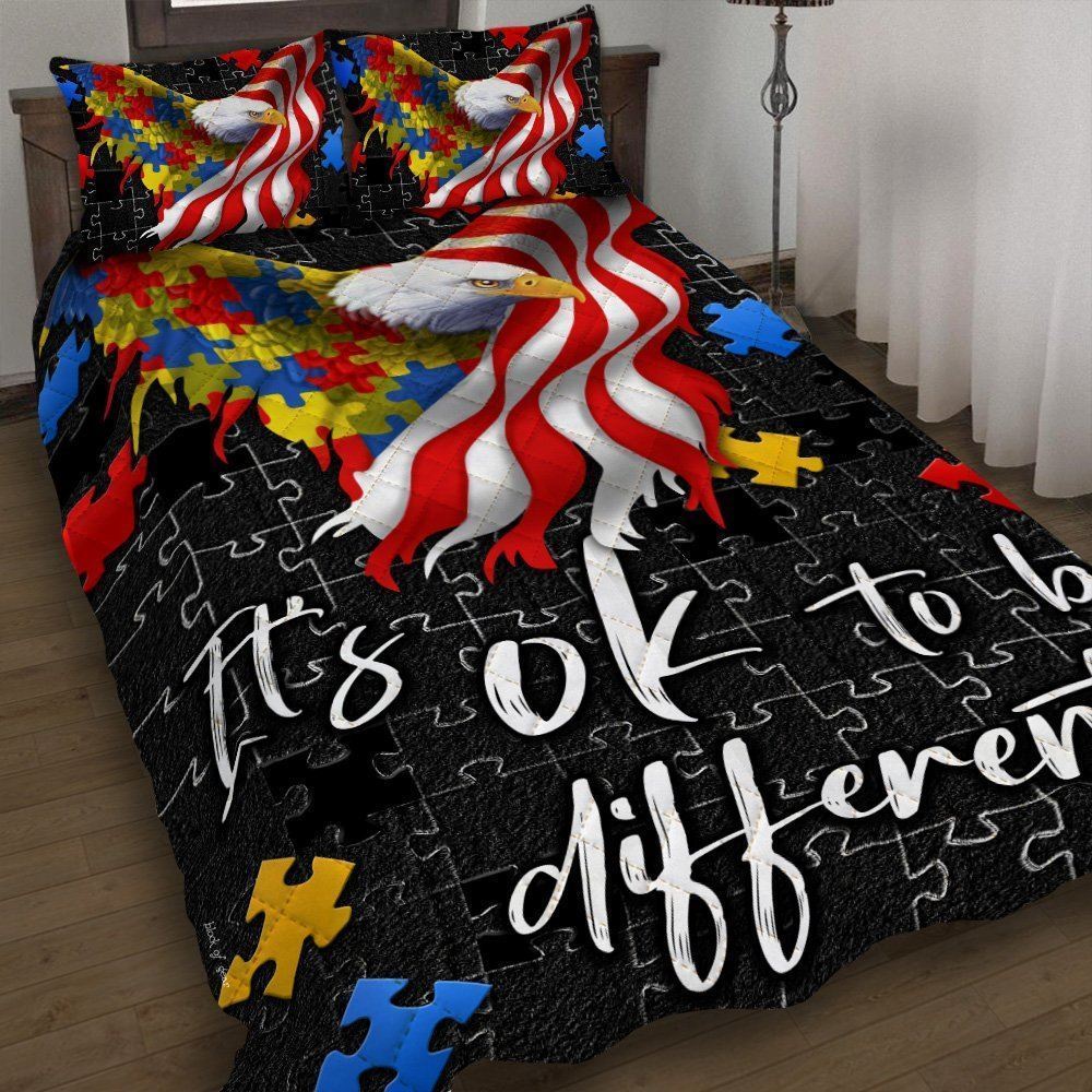 Its Ok To Be Different Autism Quilt Bedding Set