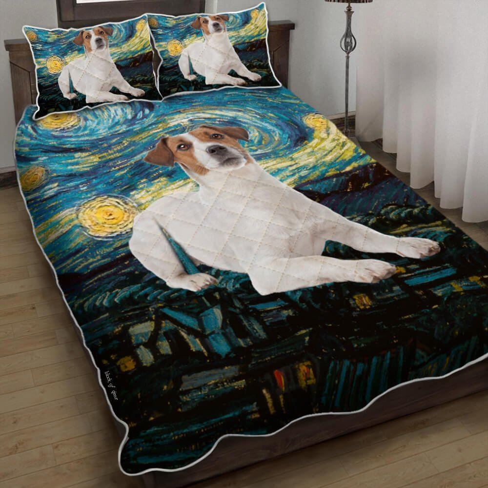 Jack Russell Starry Night Quilt Bedding Set