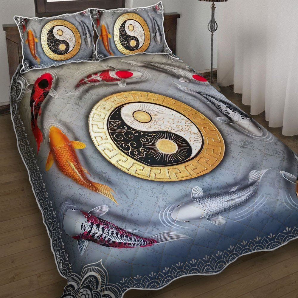 Japanese Koi Fish Quilt Bedding Set