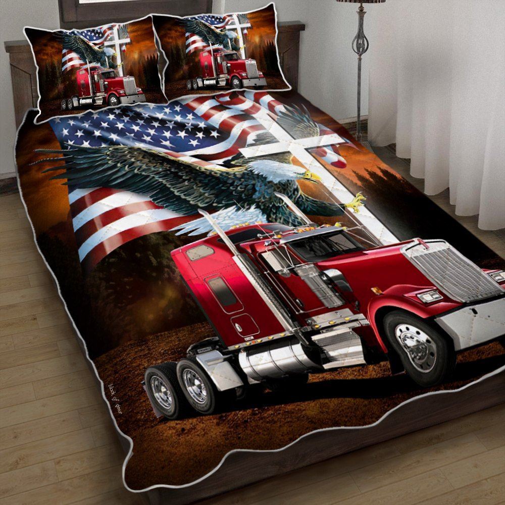 Jesus American Eagle Trucker Quilt Bedding Set