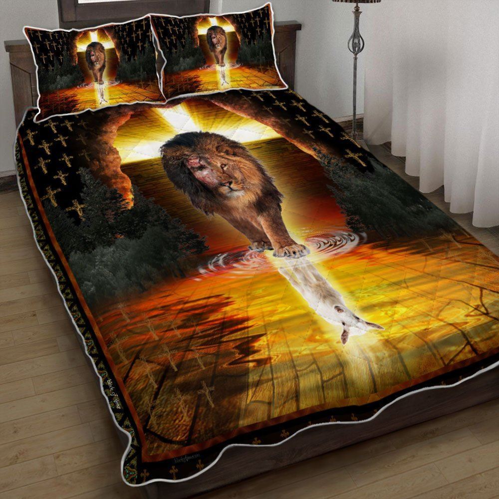 Jesus Is Alive The Lion And The Lamb Quilt Bedding Set