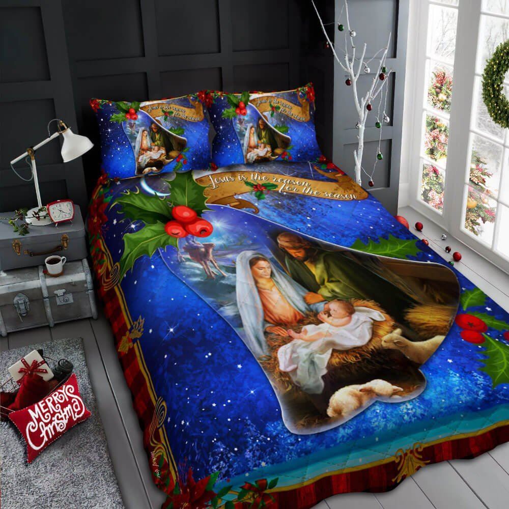 Jesus Is The Reason For The Season Quilt Bedding Set-3whe4