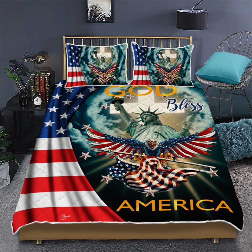 Jesus Quilt Bedding Set God Bless America Ant186qs