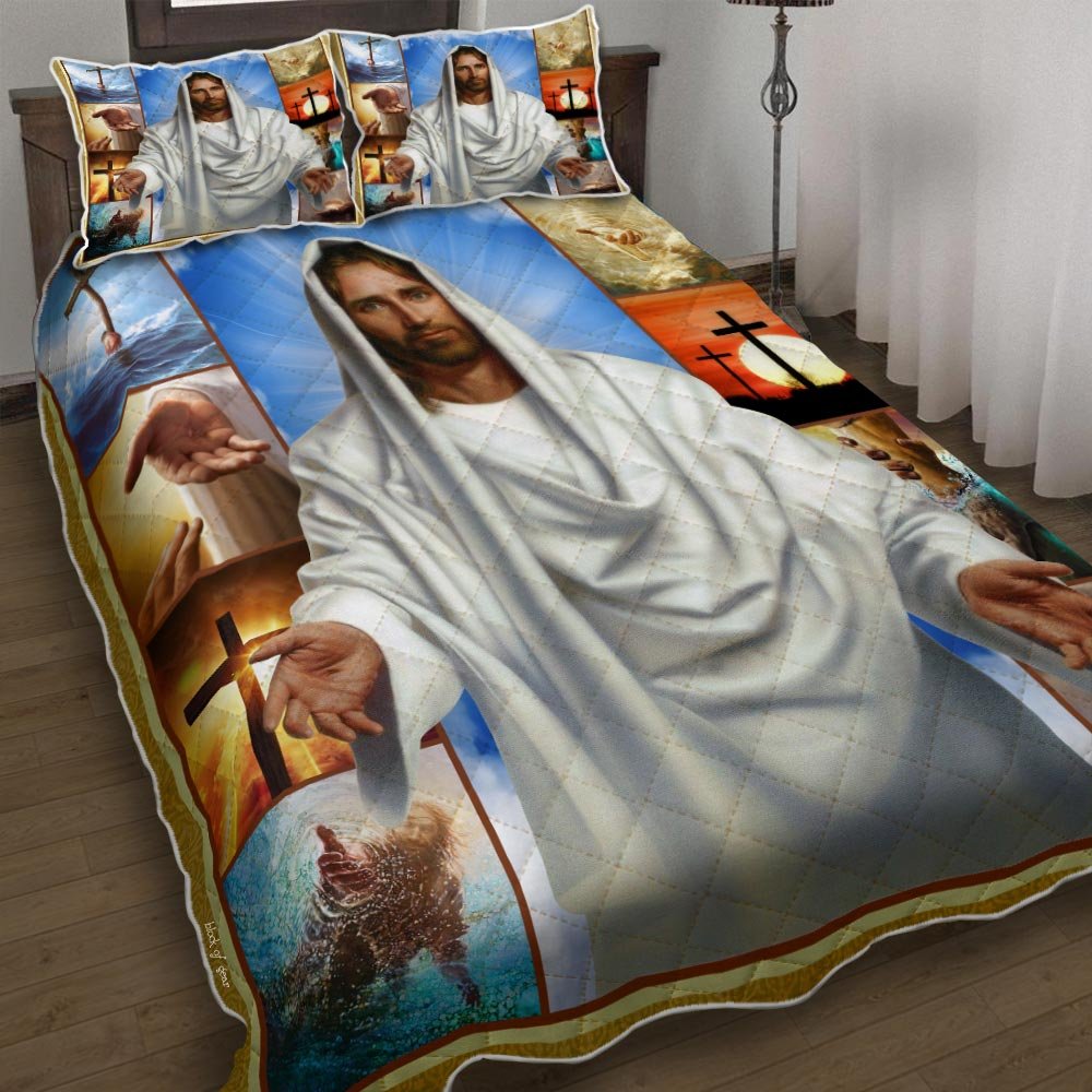 Jesus Reaching Hand Quilt Bedding Set