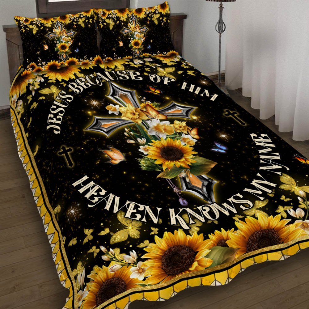 Jesus Sunflower Quilt Bedding Set