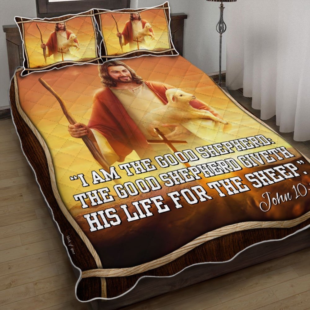 Jesus The Good Shepherd Quilt Bedding Set