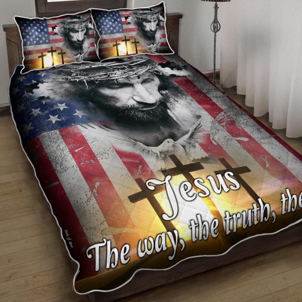 Jesus The Way The Truth The Life Quilt Bedding Set