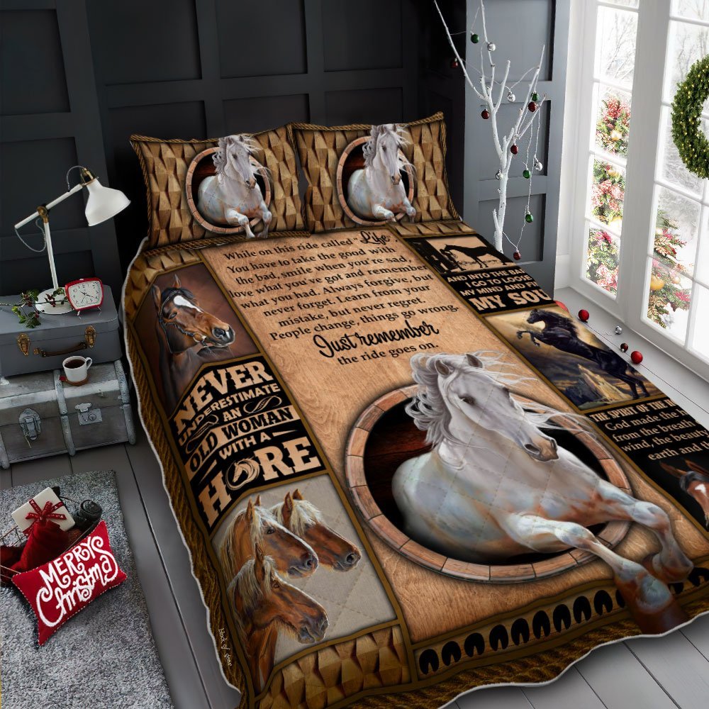 Just Remember The Ride Goes On Horse Life Quilt Bedding Set-8tai5